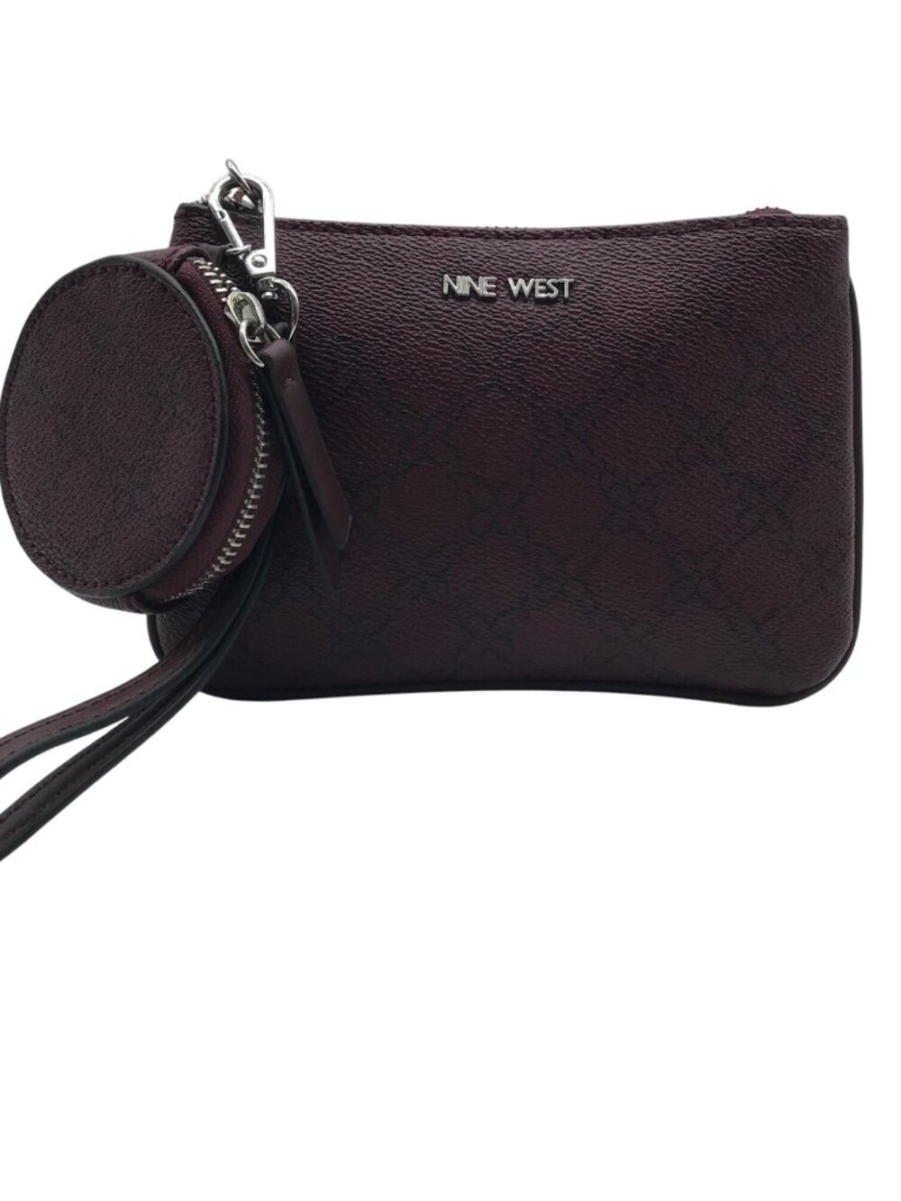 Nine West Burgundy & Black Wristlet With Coin Pouch